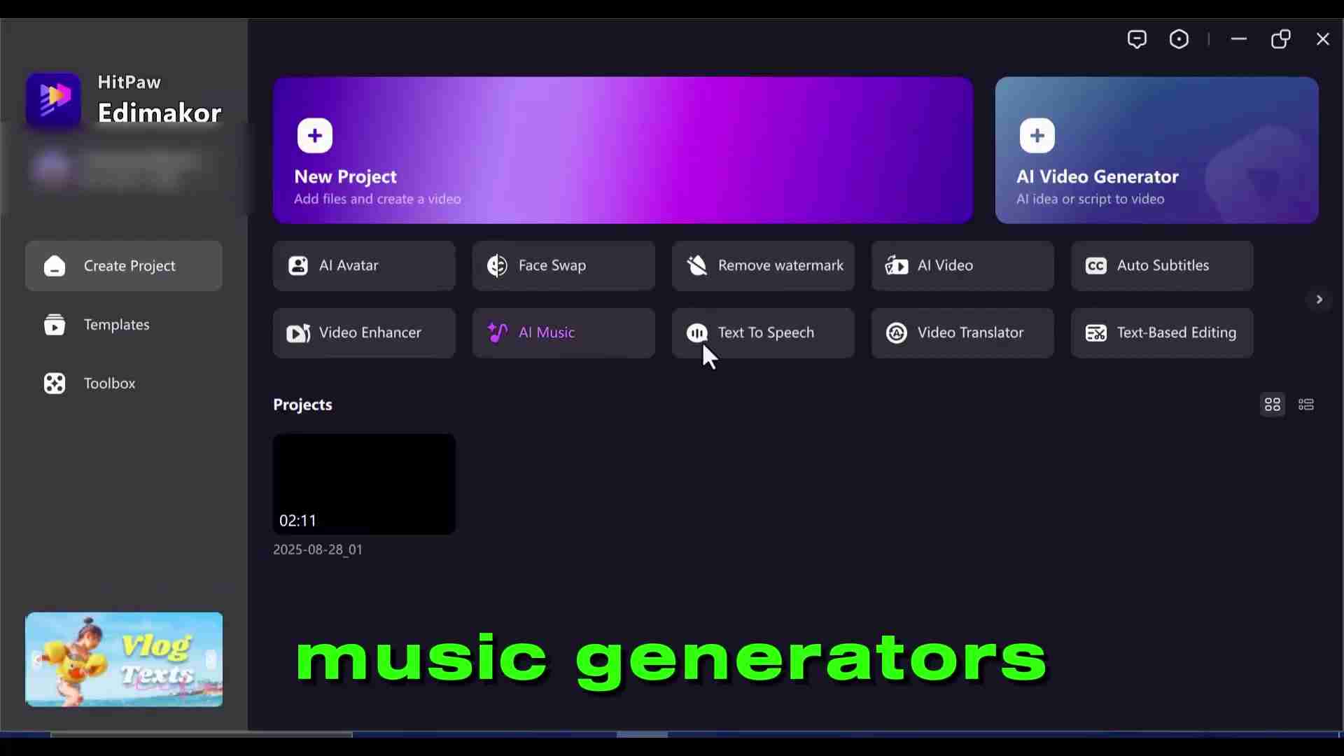 HitPaw Edimakor：免费AI音乐生成器，创作无限可能