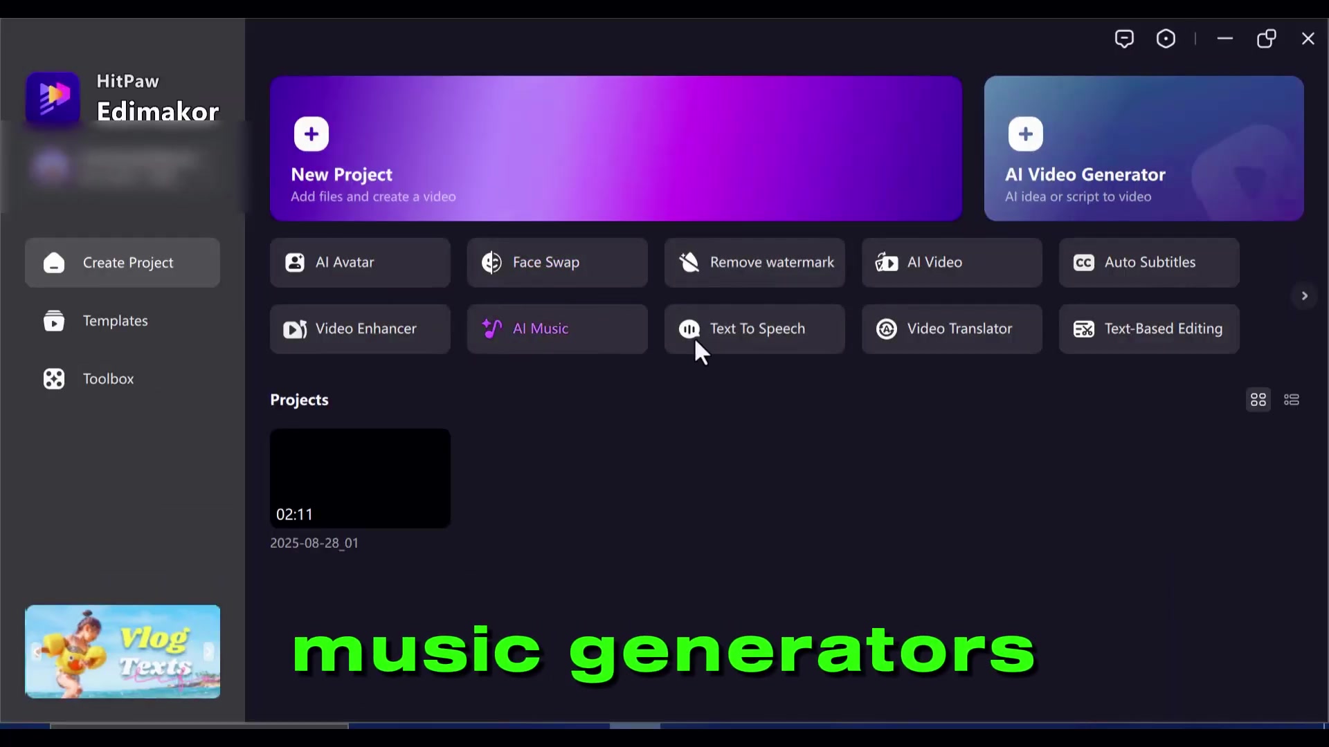 HitPawEdimakor：免费AI音乐生成器，无限创作可能