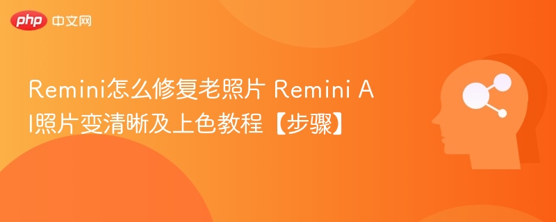 Remini老照片修复与上色教程详解