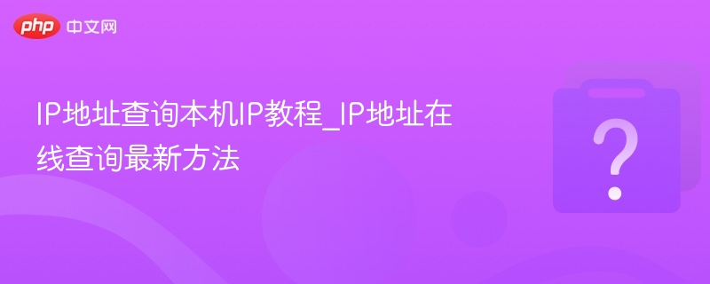 IP地址查询本机IP教程_IP地址在线查询最新方法