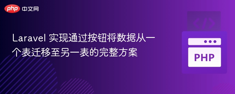 Laravel 实现通过按钮将数据从一个表迁移至另一表的完整方案