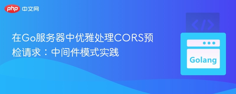 Go服务器CORS预检中间件使用教程