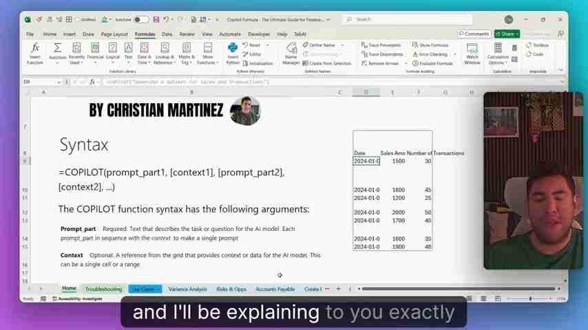Excel Copilot公式终极指南：30+财务分析技巧