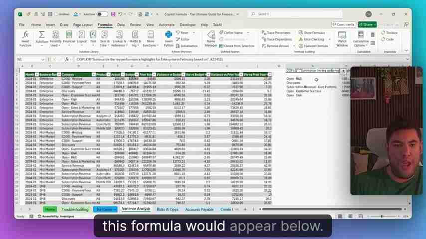 Excel Copilot公式终极指南：30+财务分析技巧