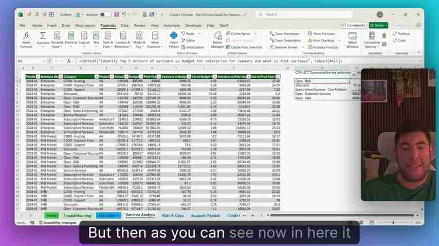 Excel Copilot公式终极指南：30+财务分析技巧