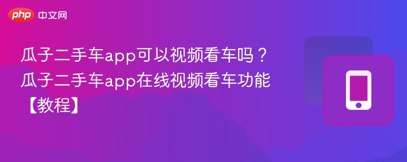 瓜子二手车能视频看车吗？在线看车教程详解