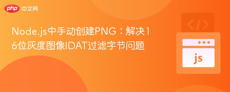 Node.js生成16位灰度PNG的IDAT处理方法