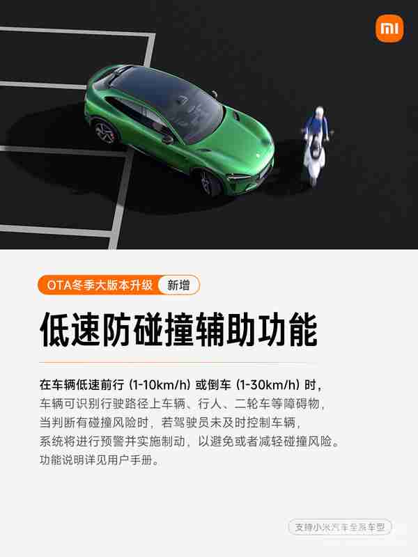 小米汽车OTA冬季大版本升级：新增和优化共计9项功能