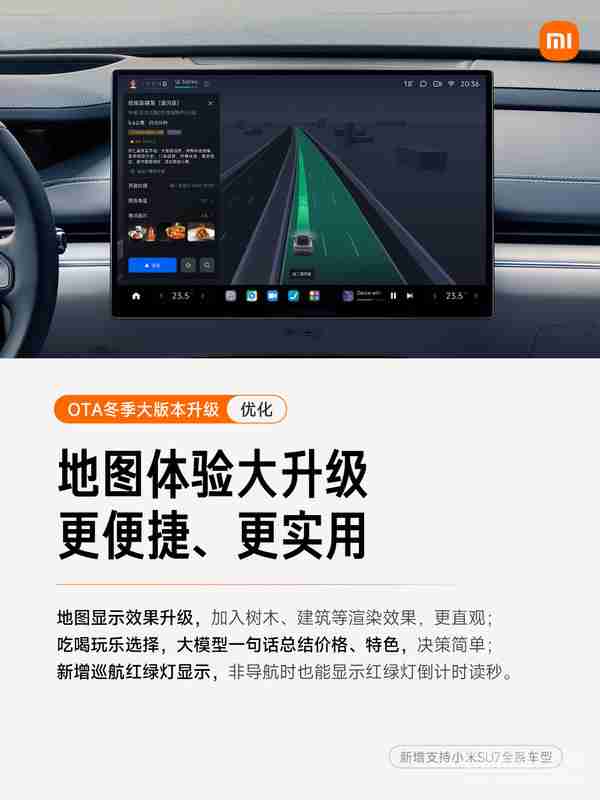 小米汽车OTA冬季大版本升级：新增和优化共计9项功能