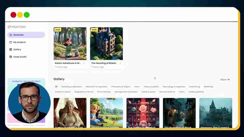 Mootion AI视频生成器：一键创作动画故事！