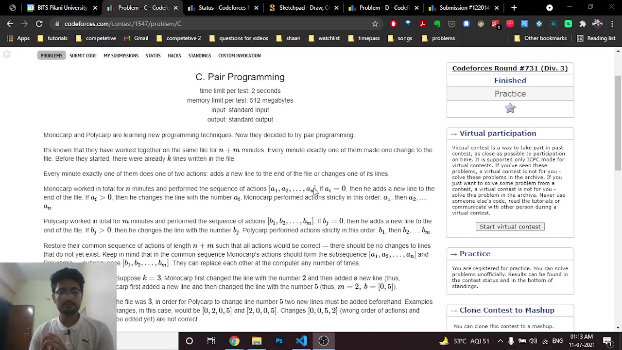 CodeforcesC题思路详解：PairProgramming解法