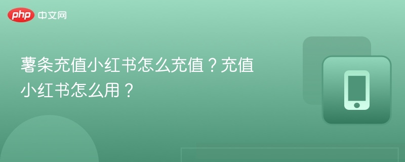 小红书充值方法及薯条使用教程