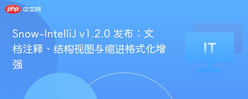Snow-IntelliJ v1.2.0 发布:文档注释、结构视图与缩进格式化增强
