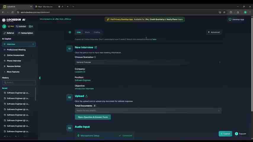 Lockedin AI教程：高效提升面试和职业技能