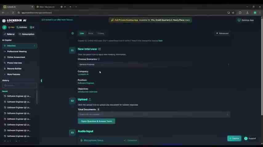 Lockedin AI教程：高效提升面试和职业技能