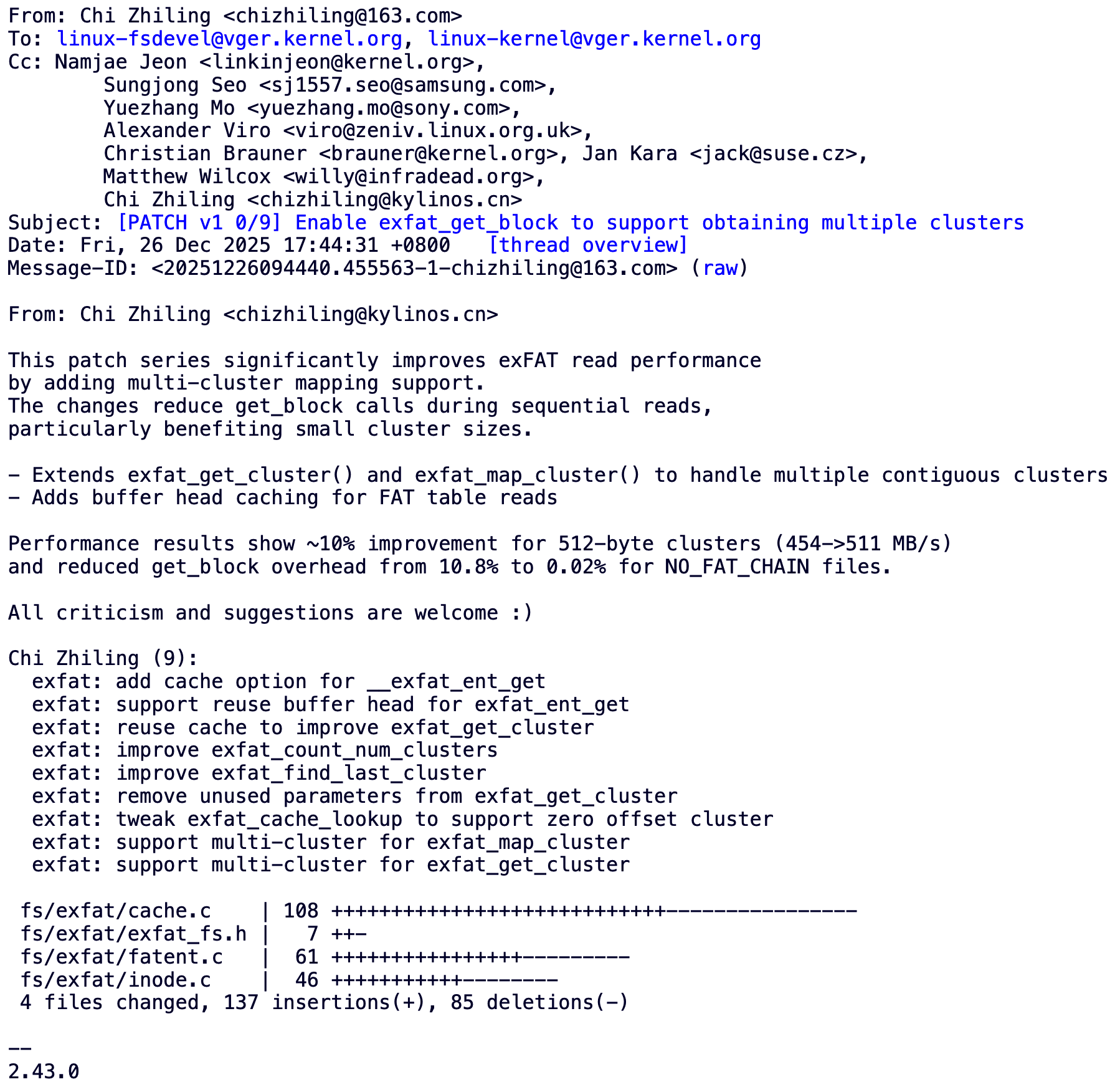Linux内核升级，exFAT读取优化