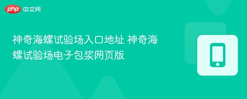 神奇海螺试验场入口地址 神奇海螺试验场电子包浆网页版