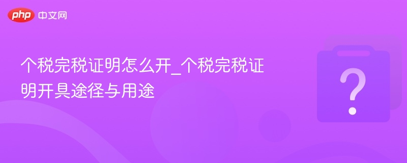 个税完税证明怎么开_个税完税证明开具途径与用途