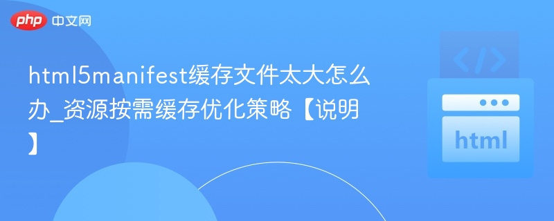 HTML5Manifest缓存过大怎么优化