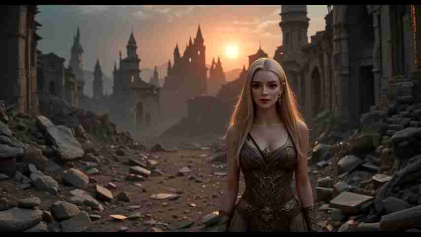 赤色太阳下的幻想世界：解锁视觉艺术的无限可能