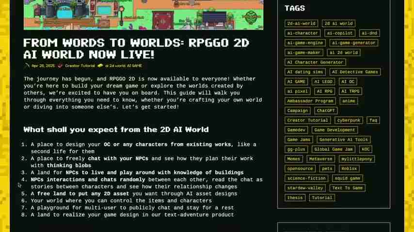 RPGGO AI：颠覆传统！2D游戏创作新纪元