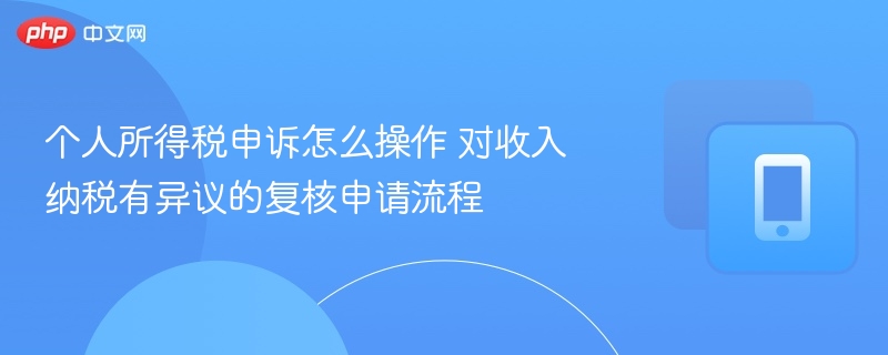 个税申诉流程详解：收入异议如何复核