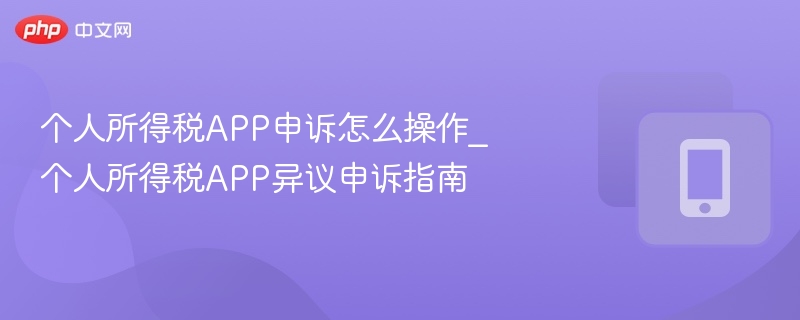 个人所得税APP申诉流程详解