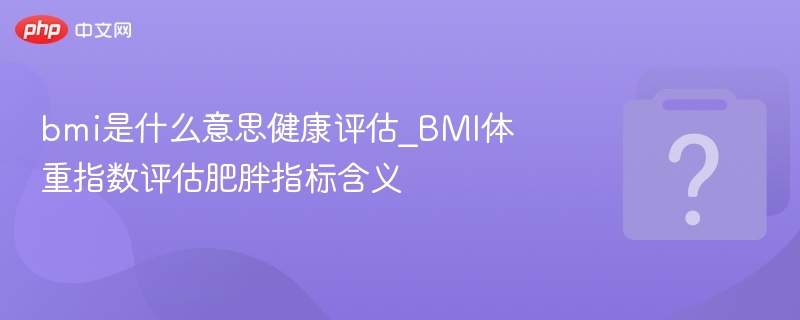 bmi是什么意思健康评估_BMI体重指数评估肥胖指标含义