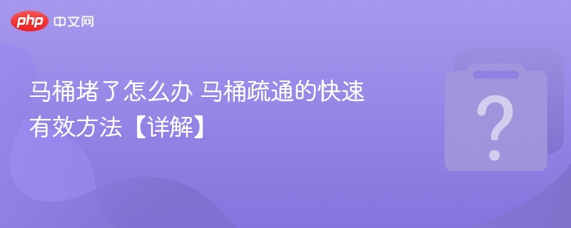 马桶堵塞怎么办快速疏通技巧分享