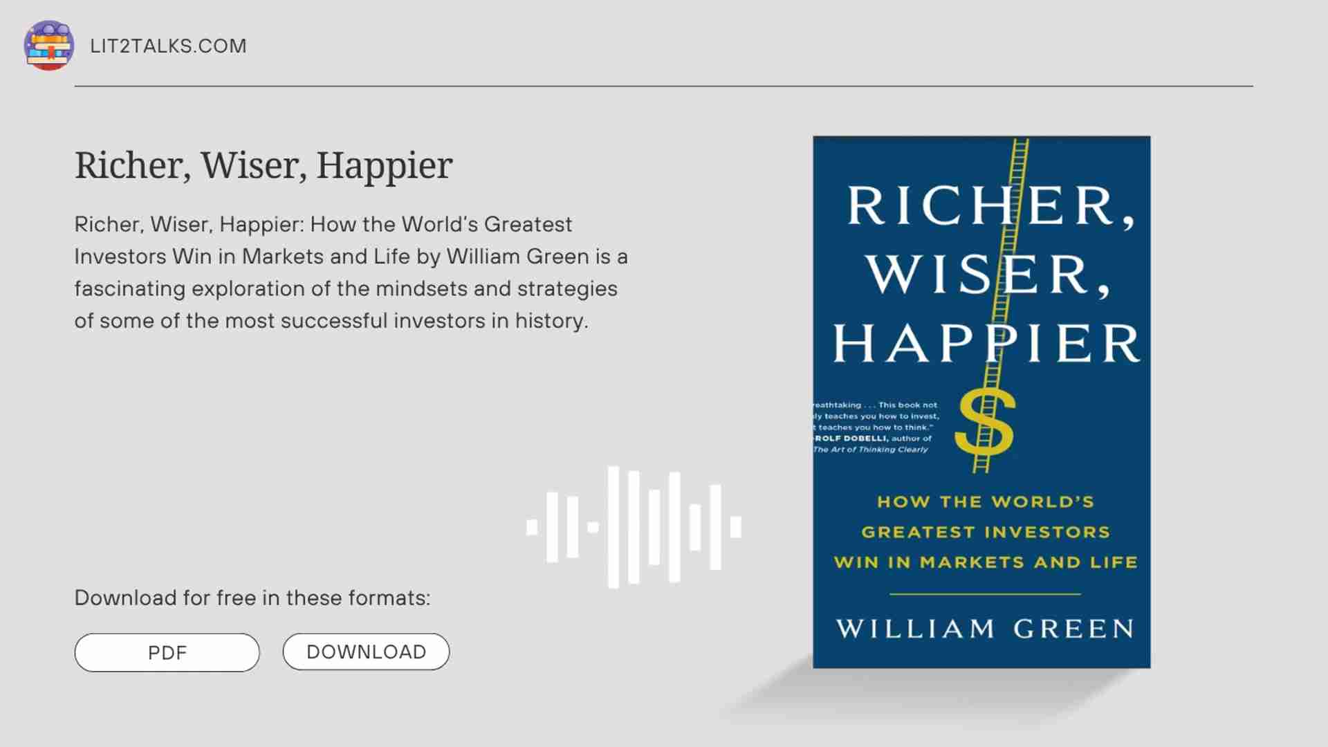 解锁财富密码：Richer, Wiser, Happier投资智慧与人生哲学