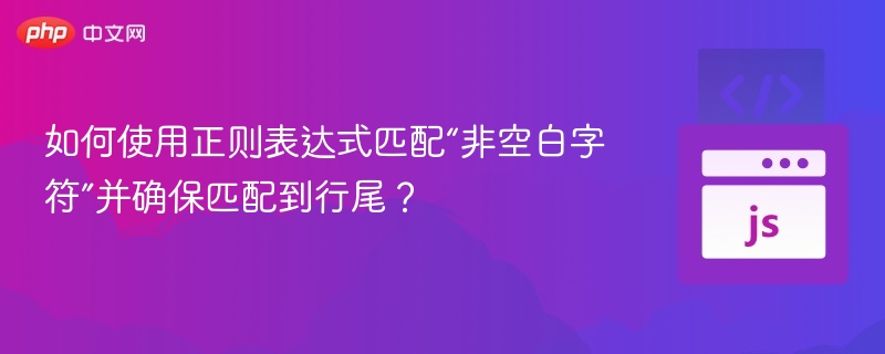 如何使用正则表达式匹配“非空白字符”并确保匹配到行尾？
