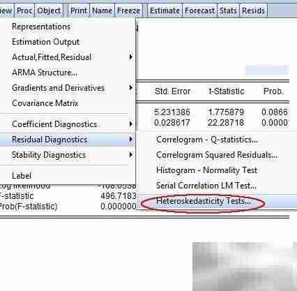 Eviews异方差性检测方法