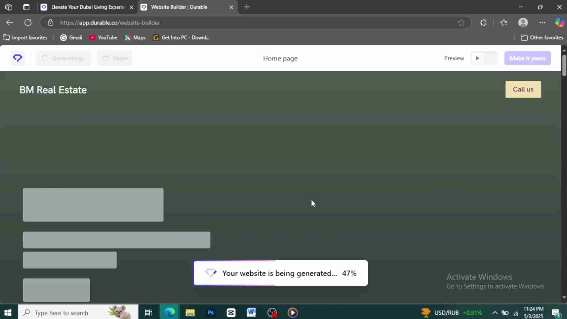 Durable AI网站构建器：无需编码，快速创建专业网站