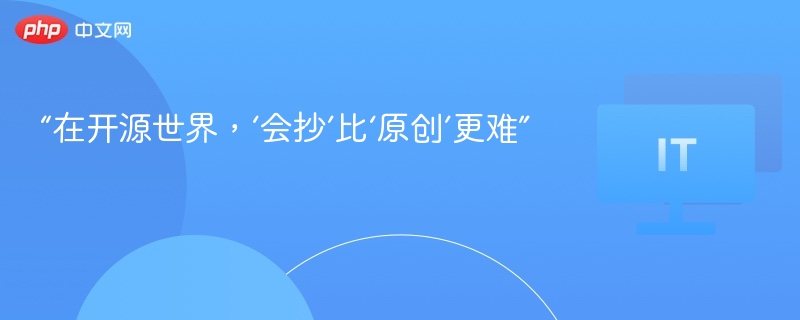 “在开源世界,‘会抄’比‘原创’更难”