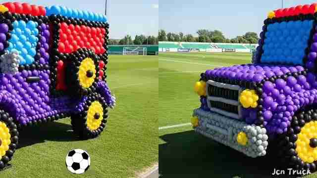 创意无限：气球艺术与工程车辆的奇妙世界