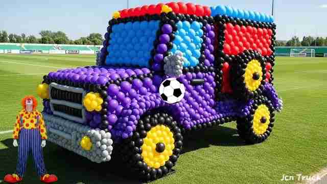 创意无限：气球艺术与工程车辆的奇妙世界