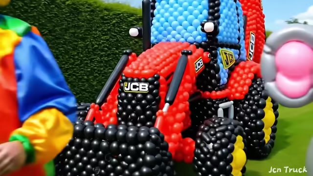 气球艺术与工程车的创意结合