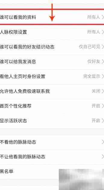 脉脉设置好友查看资料方法
