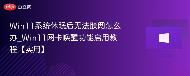 Win11系统休眠后无法联网怎么办_Win11网卡唤醒功能启用教程【实用】