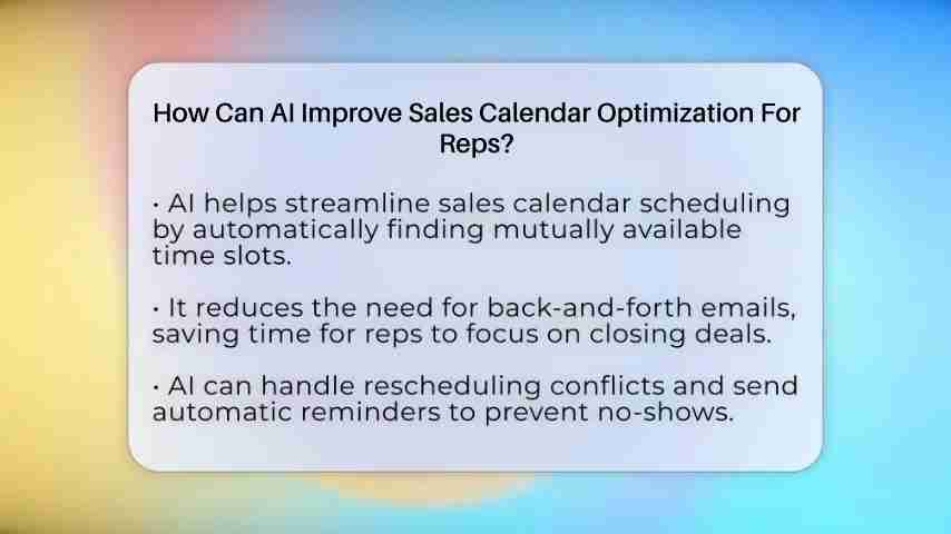 AI赋能销售日历:优化销售代表的时间管理与效率提升