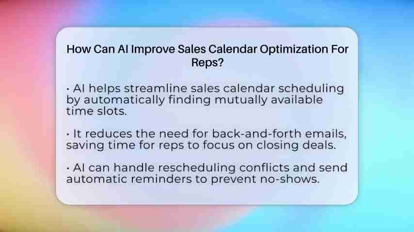 AI赋能销售日历:优化销售代表的时间管理与效率提升