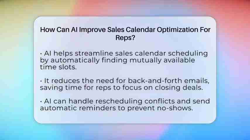 AI赋能销售日历:优化销售代表的时间管理与效率提升