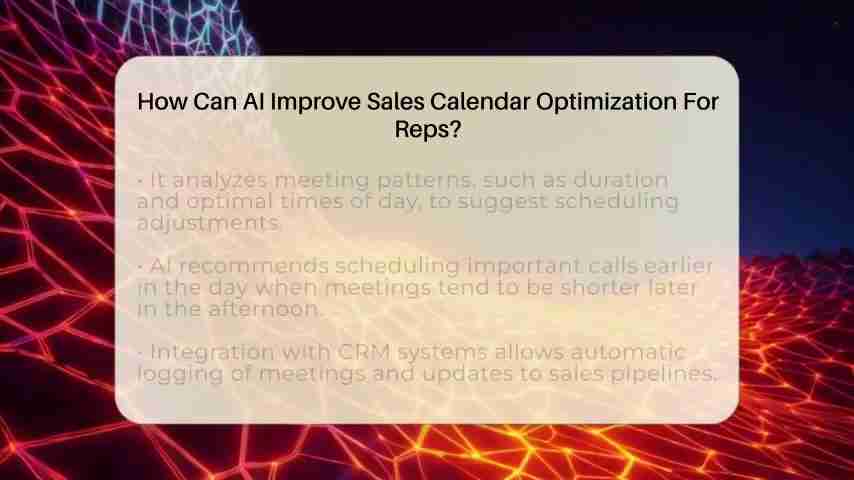 AI赋能销售日历:优化销售代表的时间管理与效率提升