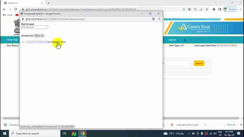 详解印度Canara银行SNA账户报表下载流程