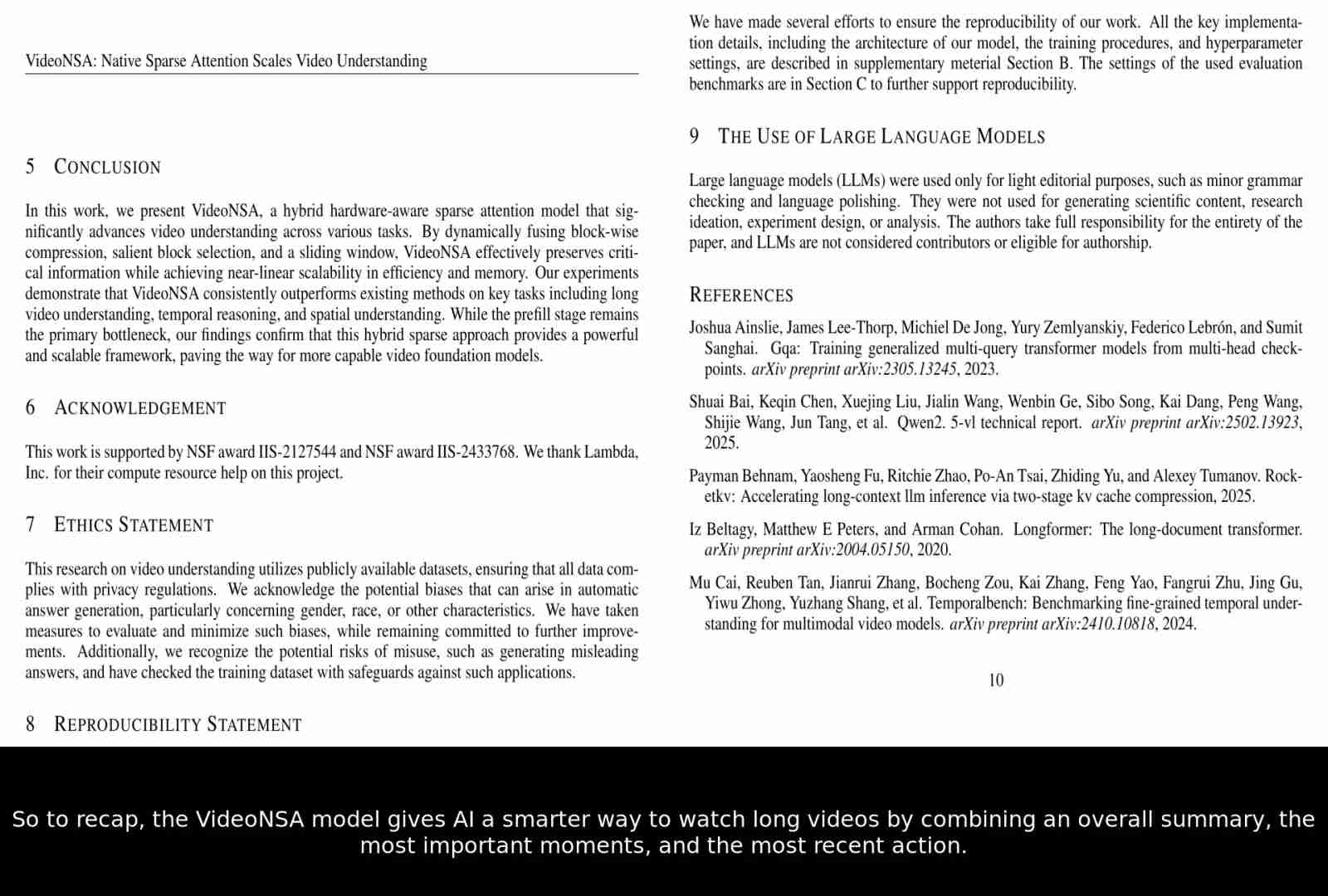 VideoNSA: 利用稀疏注意力提升视频理解能力