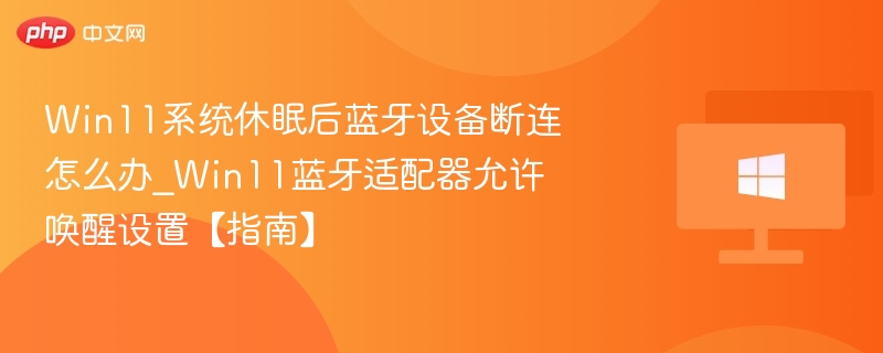 Win11系统休眠后蓝牙设备断连怎么办_Win11蓝牙适配器允许唤醒设置【指南】