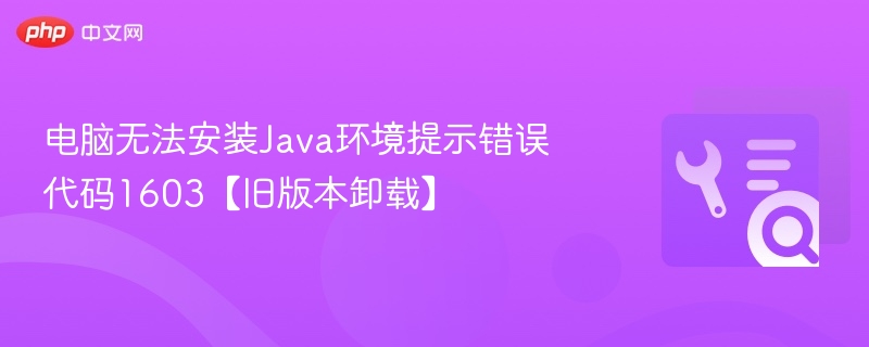 电脑无法安装Java环境提示错误代码1603【旧版本卸载】