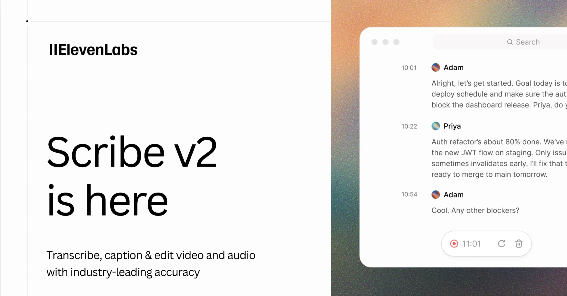 Scribev2支持90+语言，ElevenLabs发布新模型
