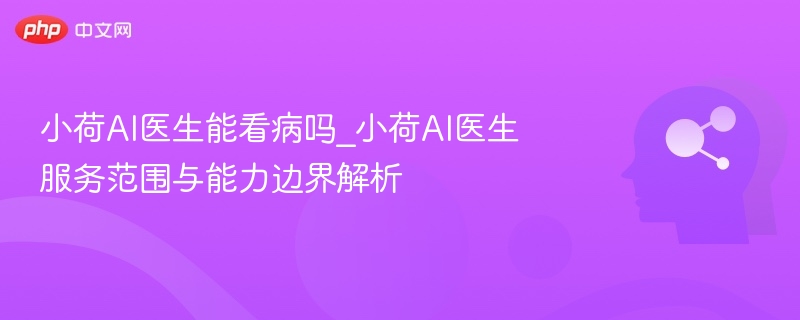 小荷AI医生能看病吗？功能详解