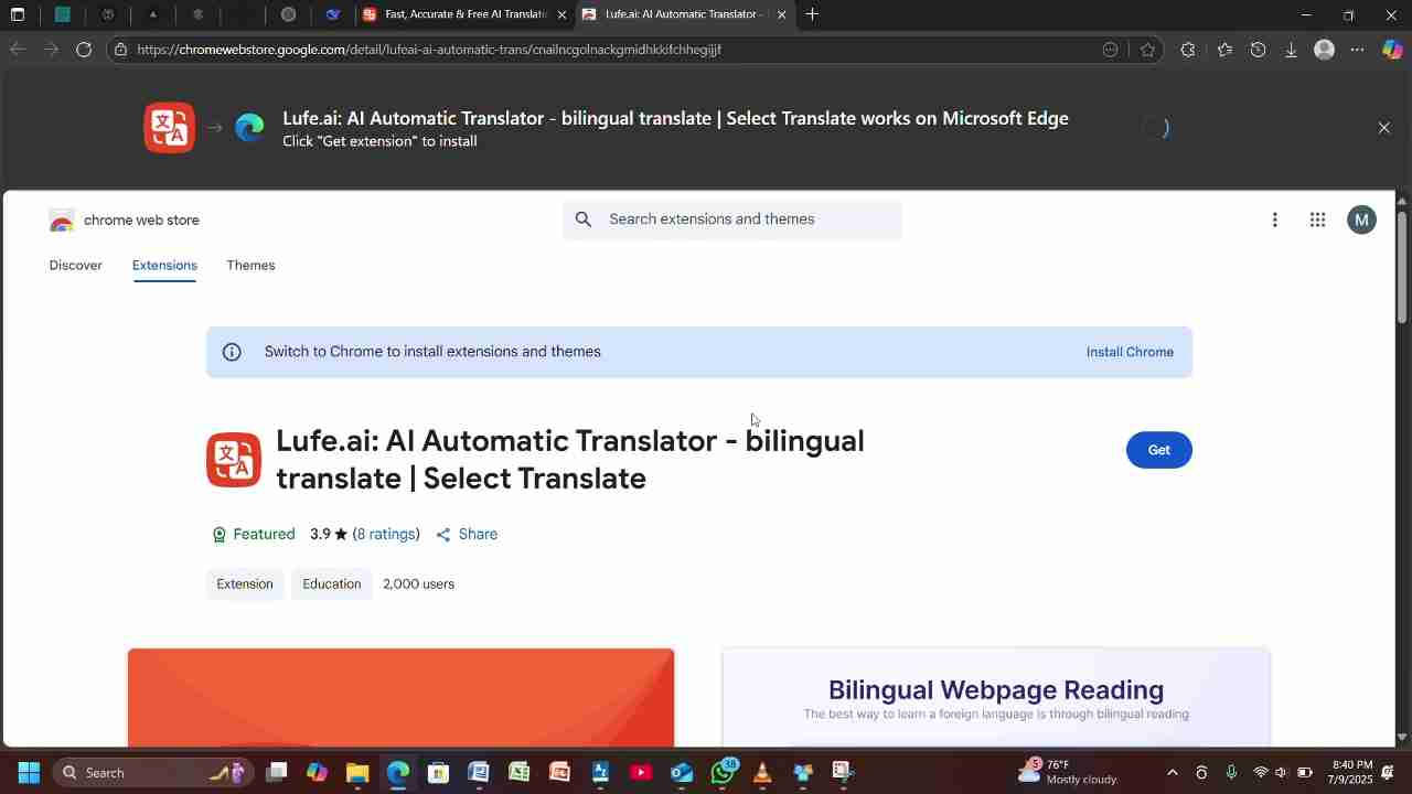 Lufe AI：最佳AI翻译工具，快速、准确、免费